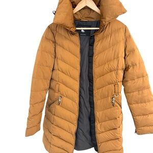 Zara L GUC Down filled golden brown Women's Padded Ski Jacket - Brown